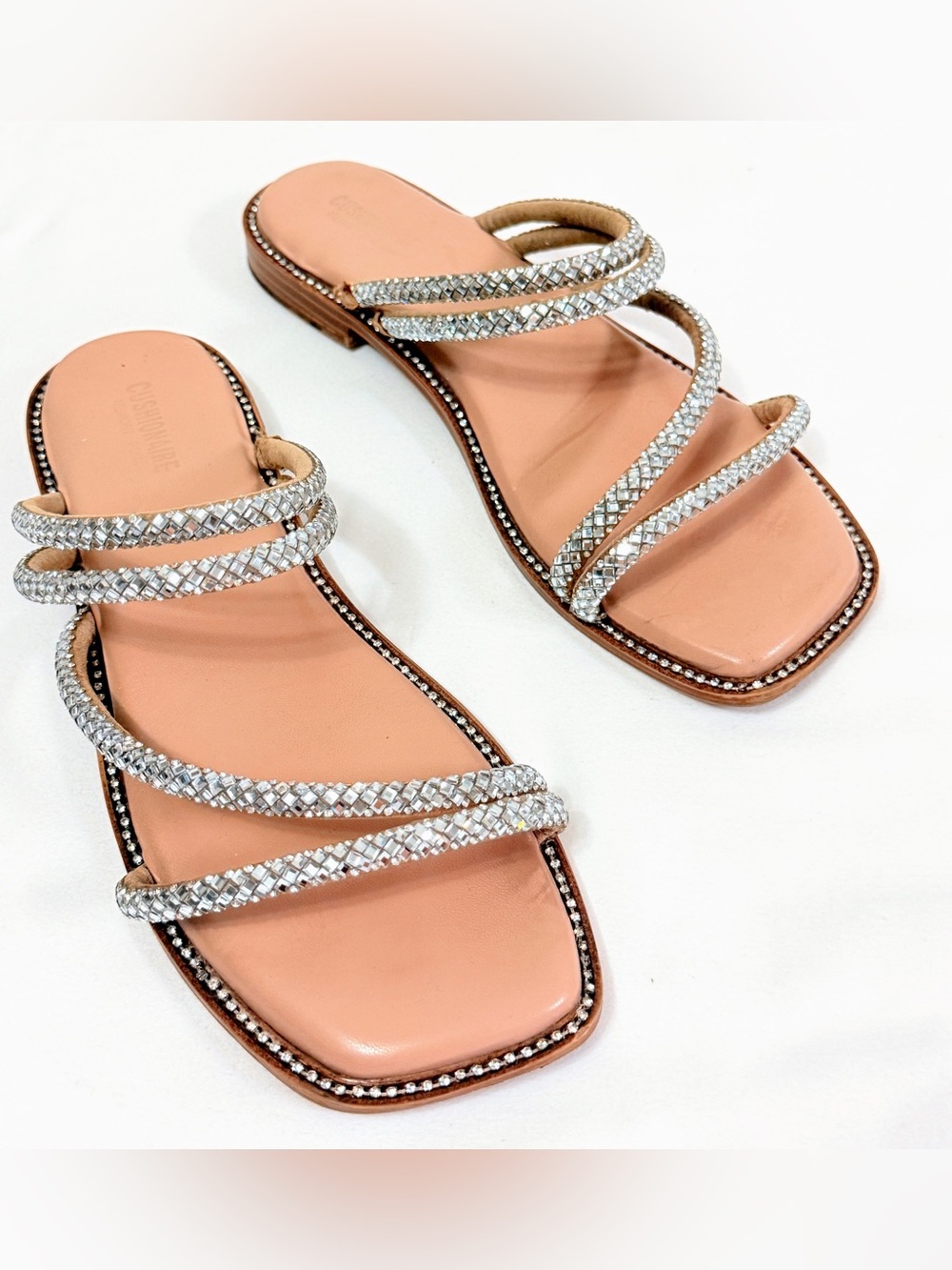 Cushionaire Varda Memory Foam Rhinestone Slide Sandals Pink Size 8.5